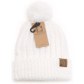 New winter hat wool ball flanging label hat
